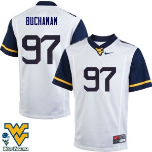 Men's West Virginia Mountaineers NCAA #97 Daniel Buchanan White Authentic Nike Stitched College Football Jersey CE15H46XV